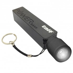 Paket Taff Power Bank 2400mAh Model Keychain MP12 + USB LED Flashlight - Black - 1