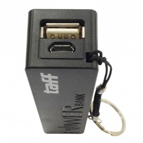 Taff Power Bank 2400mAh Model Keychain MP12 for Smartphone - Black - 2