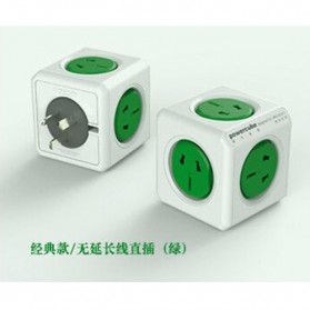 Allocacoc Power Cube Wireless Electric Socket 2500W 5 Electric Plug - Green - 1
