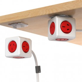 Allocacoc Power Cube Electric Socket 2500W 5 Electric Plug 1.5m Cable - Red - 3