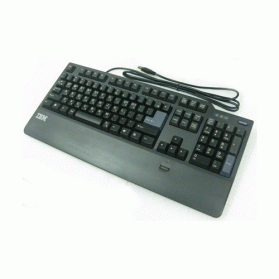 IBM Lenovo USB Keyboard Model KUF0452 with Fingerprint Reader - Black