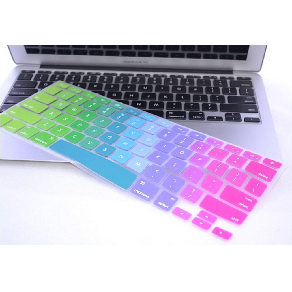 Rainbow Color Silicone Keyboard Cover Protector Skin for Macbook Air 13 / Pro 13 Inch Multi
