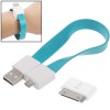 2 in 1 Pure Color Noodle Bracelet Style Micro USB to USB Sync Data / Charging Cable + 30 Pin Adaptor for iPhone 4 & 4S / 3GS / iPad / iPod, Length: 24cm - Blue