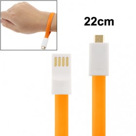 Pure Color Noodle Bracelet Style Magnet USB to Dock Cable for Samsung / HTC / LG / Sony / Nokia / etc Length: 22cm - Orange