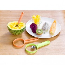2 in 1 Fruit Cutter & Spoon Fruit Baller / Sendok Buah - Green - 1