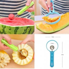 2 in 1 Fruit Cutter & Spoon Fruit Baller / Sendok Buah - Green - 5