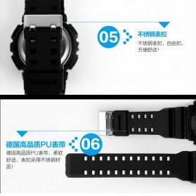 SKMEI S-Shock Sport Watch Water Resistant 50m - DG1012 - Black Gold - 4