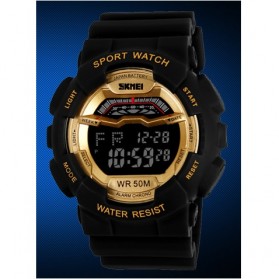 SKMEI S-Shock Sport Watch Water Resistant 50m - DG1012 - Black Gold - 6