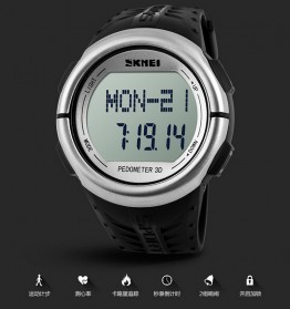 SKMEI Sport Watch Pedometer Heart Rate Tracking Water Resistant - DG1058 - Black - 3