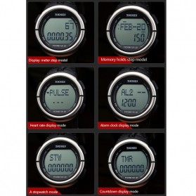 SKMEI Sport Watch Pedometer Heart Rate Tracking Water Resistant - DG1058 - Black - 7