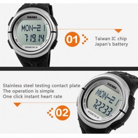 SKMEI Sport Watch Pedometer Heart Rate Tracking Water Resistant - DG1058 - Black - 8