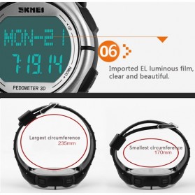 SKMEI Sport Watch Pedometer Heart Rate Tracking Water Resistant - DG1058 - Black - 10