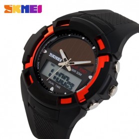 SKMEI Solar Power Sport LED Watch Water Resistant 50m - AD1056E - Red - 2