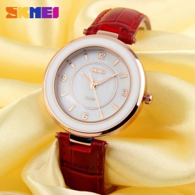 SKMEI Fashion Casual Ladies Leather Strap Watch Water Resistant 30m - 1059CL - Red - 4