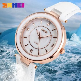SKMEI Fashion Casual Ladies Leather Strap Watch Water Resistant 30m - 1059CL - Red - 7