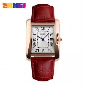 SKMEI Fashion Casual Ladies Leather Strap Watch Water Resistant 30m - 1085CL - Red - 1
