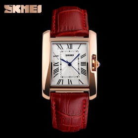 SKMEI Fashion Casual Ladies Leather Strap Watch Water Resistant 30m - 1085CL - Red - 4