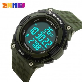 SKMEI S-Shock Pedometer Sport Watch Water Resistant 50m - DG1112S - Army Green - 4
