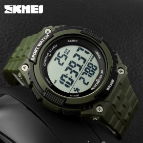 SKMEI S-Shock Pedometer Sport Watch Water Resistant 50m - DG1112S - Army Green - 6