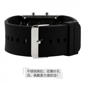 SKMEI Trendy Man and Woman Silicone Strap Watch Water Resistant 30m - 1001 - Black - 4