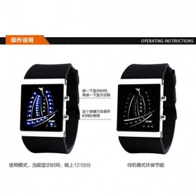 SKMEI Trendy Man and Woman Silicone Strap Watch Water Resistant 30m - 1001 - Black - 8