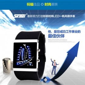 SKMEI Trendy Man and Woman Silicone Strap Watch Water Resistant 30m - 1001 - Black - 13