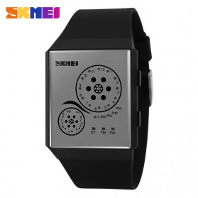SKMEI Trendy Man and Woman Silicone Strap Watch Water Resistant 30m - 1073A - Black - 1