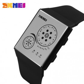 SKMEI Trendy Man and Woman Silicone Strap Watch Water Resistant 30m - 1073A - Black - 3