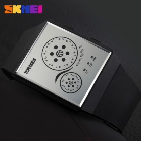 SKMEI Trendy Man and Woman Silicone Strap Watch Water Resistant 30m - 1073A - Black - 4