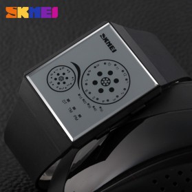 SKMEI Trendy Man and Woman Silicone Strap Watch Water Resistant 30m - 1073A - Black - 5