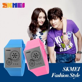 SKMEI Trendy Man and Woman Silicone Strap Watch Water Resistant 30m - 1073A - Black - 7