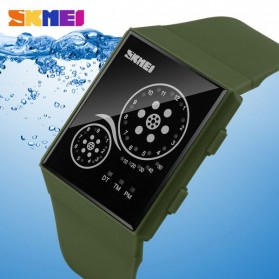 SKMEI Trendy Man and Woman Silicone Strap Watch Water Resistant 30m - 1073A - Black - 8