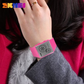 SKMEI Trendy Man and Woman Silicone Strap Watch Water Resistant 30m - 1073A - Black - 9