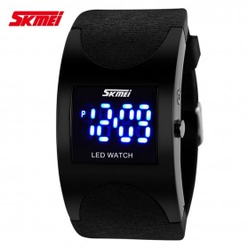 SKMEI Silicon Wristband LED Watch Water Resistant 30m / Jam LED Gelang - 0951 - Black - 1