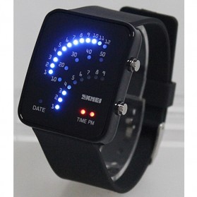 SKMEI Trendy Man and Woman Silicone Strap Watch Water Resistant 30m - 0890F - Black - 2