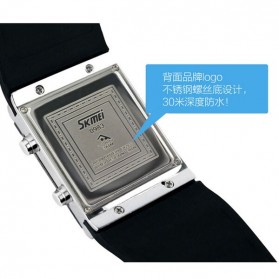 SKMEI Trendy Man and Woman Silicone Strap Watch Water Resistant 30m - 0984 - Black - 3