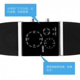 SKMEI Trendy Man and Woman Silicone Strap Watch Water Resistant 30m - 0984 - Black - 5