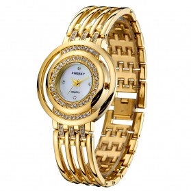 KINGSKY Fashion Quartz Stainless Strap Women Watch 30M Water Resistance - KY053-2 - Golden - 3