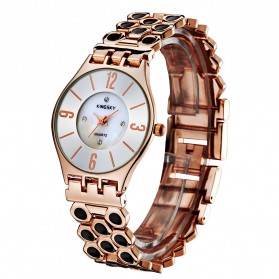 KINGSKY Fashion Quartz Stainless Strap Women Watch 30M Water Resistance - KY057-3 - Copper - 3