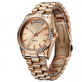 KINGSKY Fashion Quartz Stainless Strap Women Watch 30M Water Resistance - KY059-4 - Copper - 3