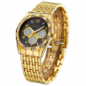 KINGSKY Fashion Quartz Stainless Strap Women Watch 30M Water Resistance - KY062-1 - Golden - 3