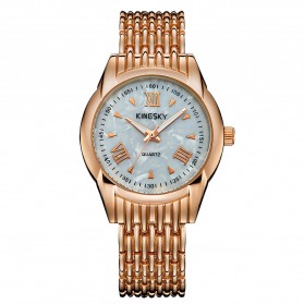 KINGSKY Fashion Quartz Stainless Strap Women Watch 30M Water Resistance - KY066-1 - Copper - 2