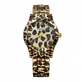 KINGSKY Fashion Quartz Stainless Strap Women Watch 30M Water Resistance - KY079-1 - Brown - 2