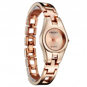 KINGSKY Fashion Quartz Stainless Strap Women Watch 30M Water Resistance - KY080-1 - Copper - 1