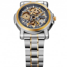 Ouyawei Skeleton Stainless Steel Automatic Mechanical Watch - OYW1337 - Silver Black - 3