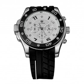 Ouyawei Sports Men Silicone Strap Automatic Mechanical Watch - OYW1209 - White - 4