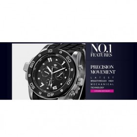 Ouyawei Sports Men Silicone Strap Automatic Mechanical Watch - OYW1209 - White - 9