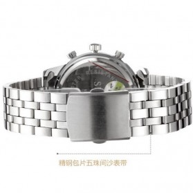 SKONE Casual Men Stainless Strap Watch Water Resistant 10m - 7145 - Silver Black - 4