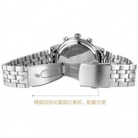 SKONE Casual Men Stainless Strap Watch Water Resistant 10m - 7145 - Silver Black - 6