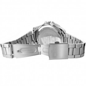 SKONE Casual Men Stainless Strap Watch Water Resistant 10m - 7232 - Silver Black - 3